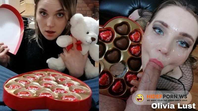 Porn.com - Olivia Lust - Valentine s Day Surprise leads to Sloppy Facefuck and Cum Covered Chocolate [HD 720p]