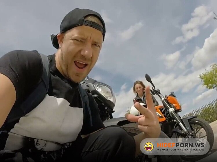 Porn.com - Owiaks - Best Public Flashing Sex Blowjob with Cum Swallow Naked on Motorcycle [FullHD 1080p]