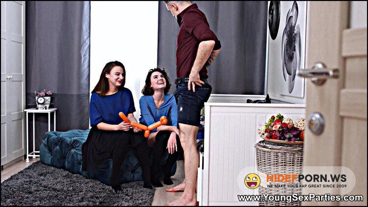 YoungSexParties.com/18Videoz.com - Darcy Dark, Kristi - Coeds Cock-Sharing Experience [FullHD 1080p]