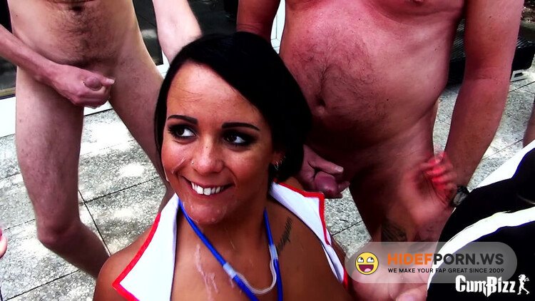 CumBizz - Arabian Nurse Sucks 7 Dutch Guys Dry before Spongebath Outdoor Bukkake [FullHD 1080p]