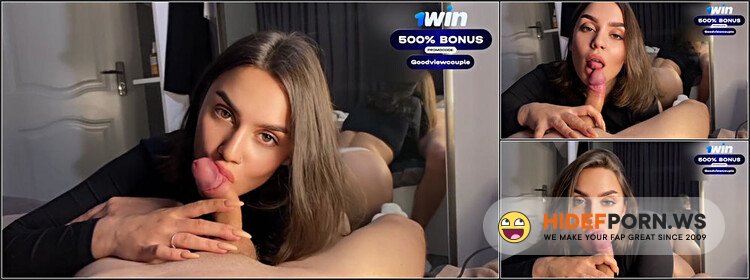 ModelsPorn - Cheerleader With a Sexy Face Gives a Blowjob And Gets Cum In Her Mouth [FullHD 1080p]