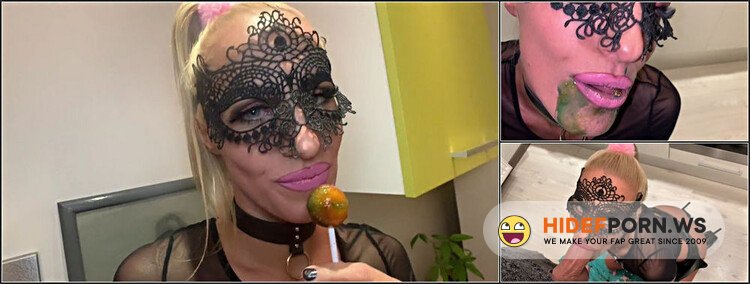 ModelsPorn - Saliva Bunny - Slim Blonde Saliva Bunny Enjoys Messy Food Fetish And Cock Sucking - The Splosh Theraphy [FullHD 1080p]