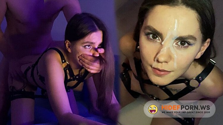 ModelsPornorg - Hot Brunette In Harness Sucks And Jumps On My Dick - Just Look At Her Pretty Cum Face On 1210! [FullHD 1080p]