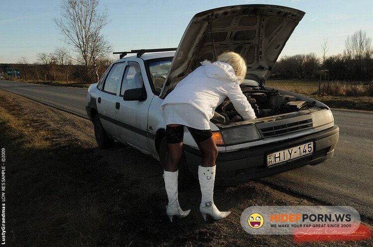 Lustygrandmas.com - Margarette(granny fucked on car) [HD 720p]