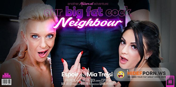 Mature.nl / Mature.eu - Espoir - 48, Mia Trejsi - 22 & Ridorf - 37 - Milf Espoir and stepdaughter Mia Trejsi seduce the neighbour into a threesome [Full HD 1080p]