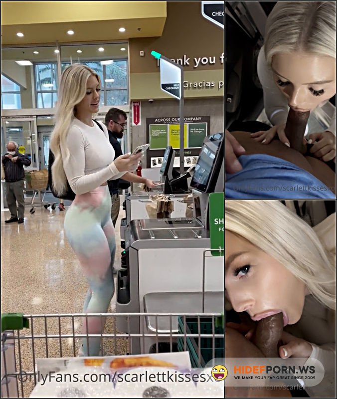 Onlyfans - ScarlettKissesXO Parking Lot Blowjob Facial Video Leaked [FullHD 1080p]